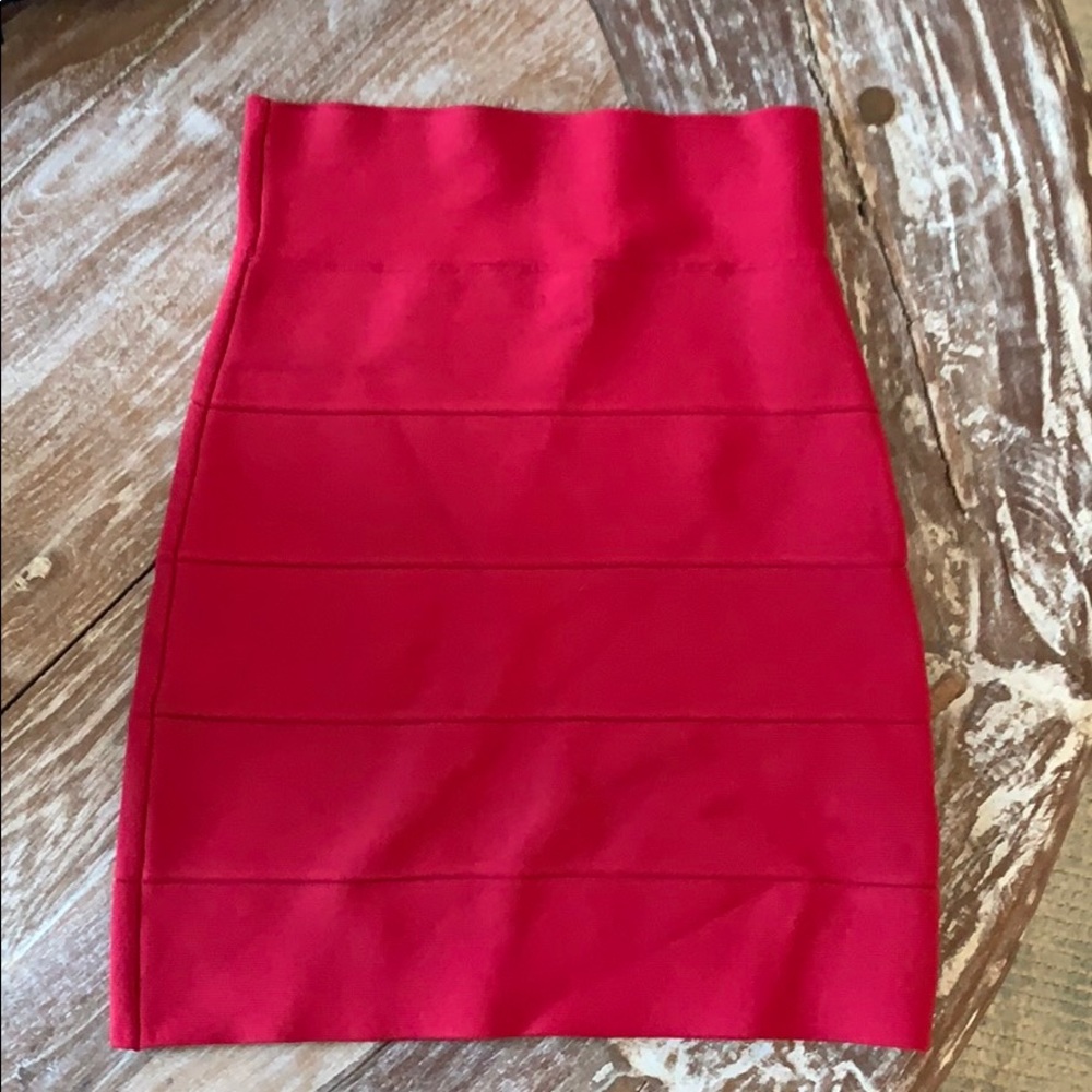 Red BCBG Bandage Skirt